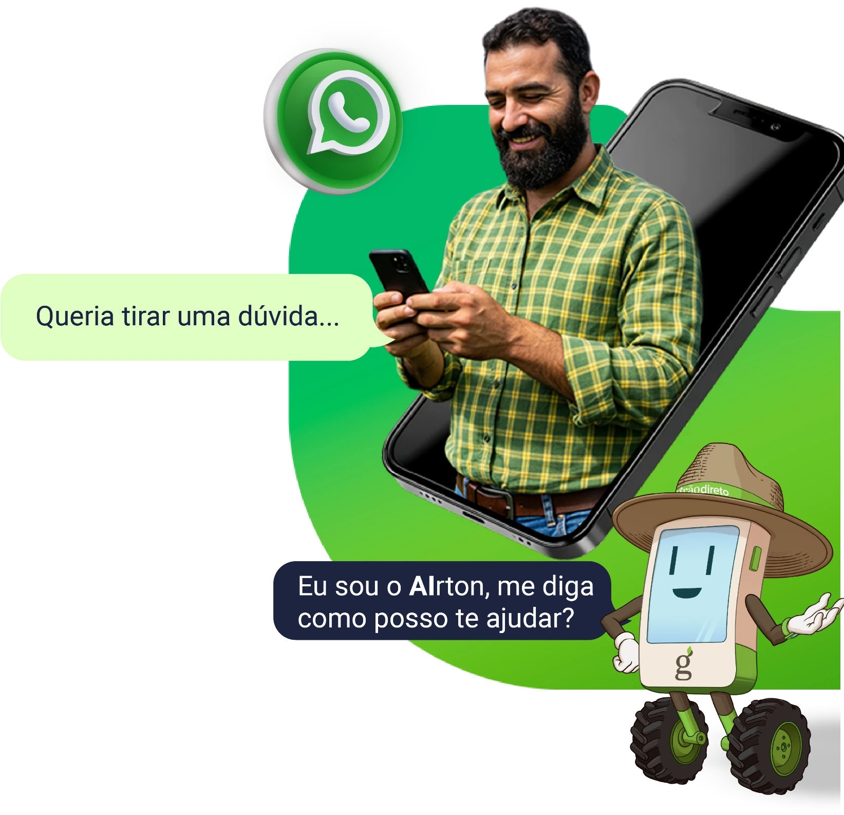 Produtor conversando com o AIrton pelo WhatsApp