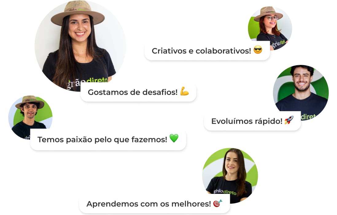 Fotos de colaboradores da Grão Direto